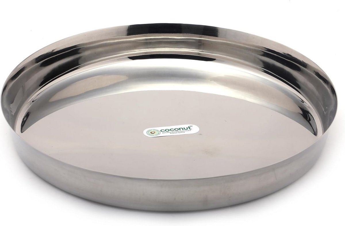 Ronde RVS Dinerbord / Serveerschaal - Grote Maat