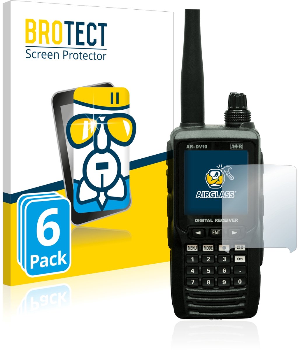 Screenprotector 6 Stuks voor Aor AR-DV10 Beschermglas transparant