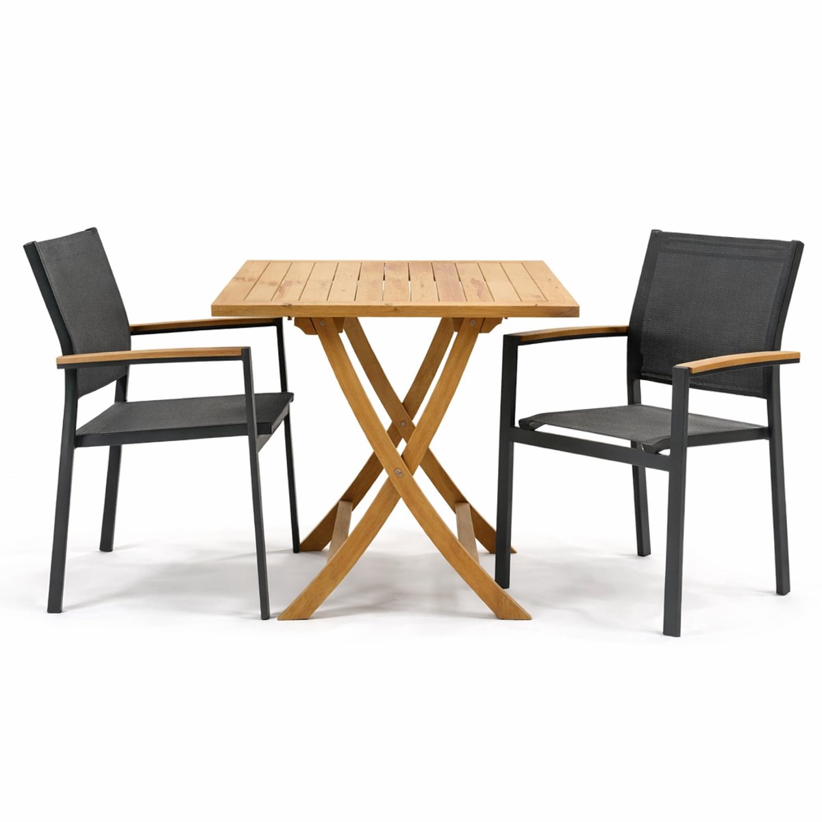 Tuinstoel Arezzo met Milton tafel vierkant 80