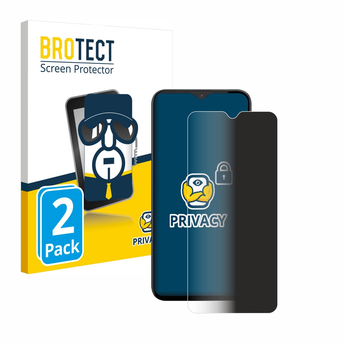 BROTECT - privacy screenprotector voor Gigaset GS5 PRO SE - Folie Beschermfolie Blauwlichtfilter 2 Stuks