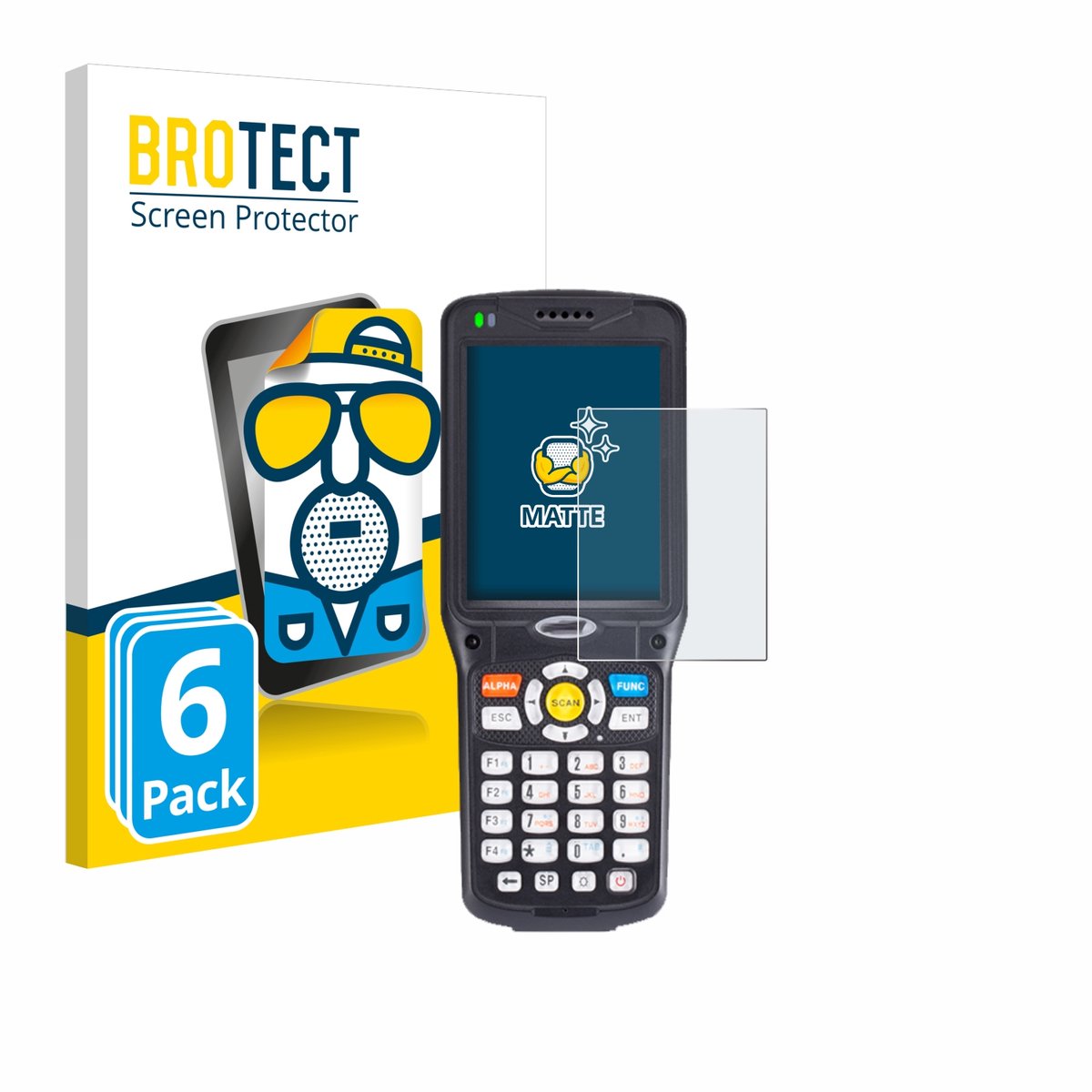 BROTECT - Screenprotector voor Unitech HT510 - Folie Beschermfolie matte 6 Stuks