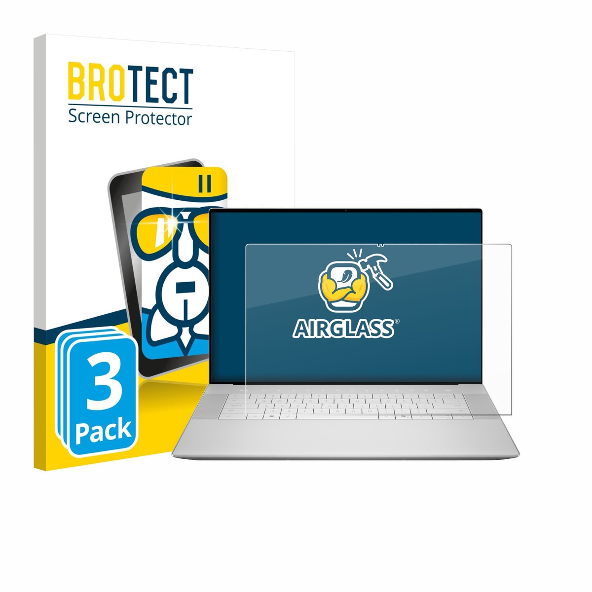 Screenprotector 3 Stuks voor Dell 16 Premium Laptop Beschermglas transparant