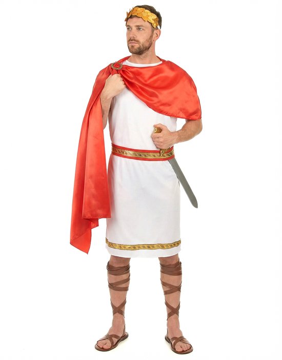 Tenue romaine blanche et rouge pour homme - Déguisements adultes