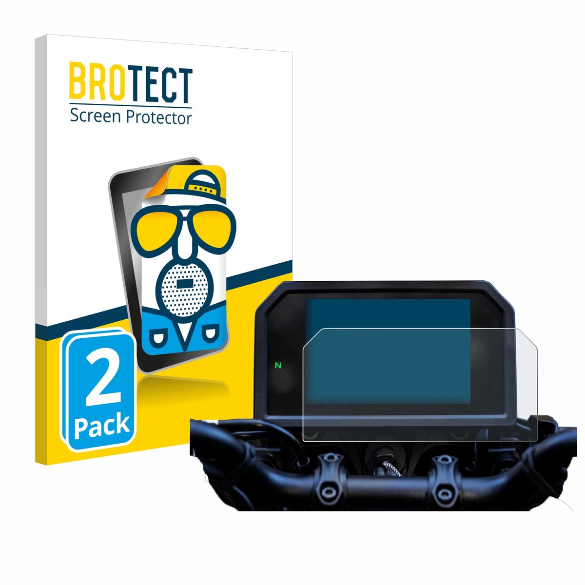 BROTECT - Screenprotector voor Yamaha Tracer 9 GT+ 2023 - Folie Beschermfolie matte 2 Stuks