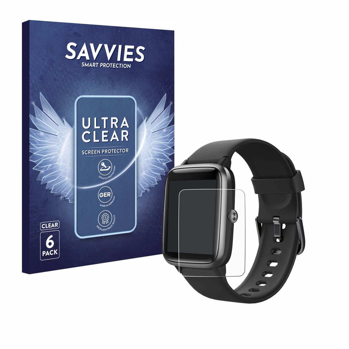 Savvies - Screenprotector voor Fitpolo IP68 - Folie Beschermfolie transparant 6 Stuks