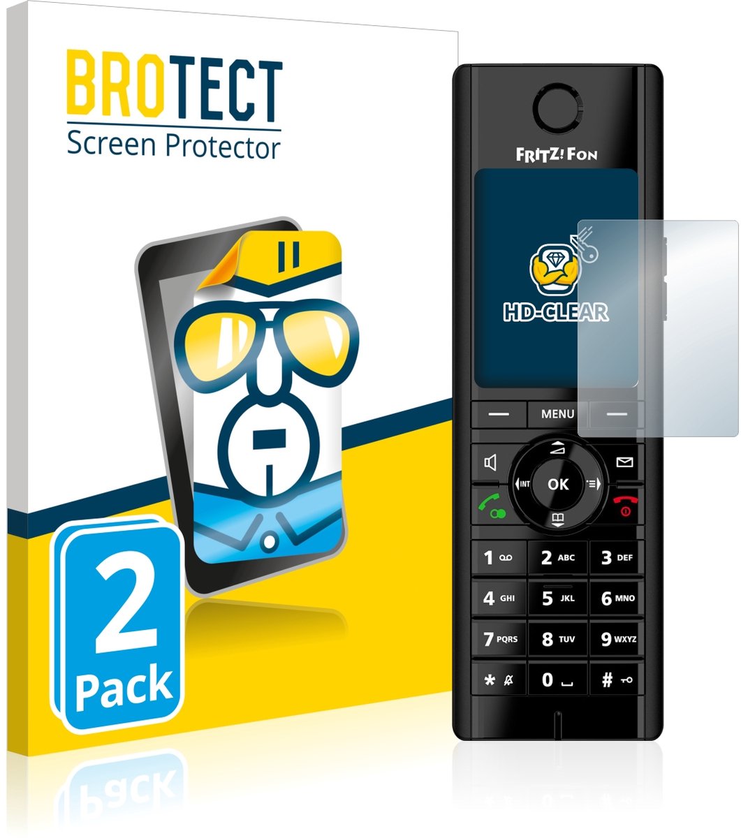 BROTECT - Screenprotector voor AVM Fritz!Fon C5 - Folie Beschermfolie transparant 2 Stuks
