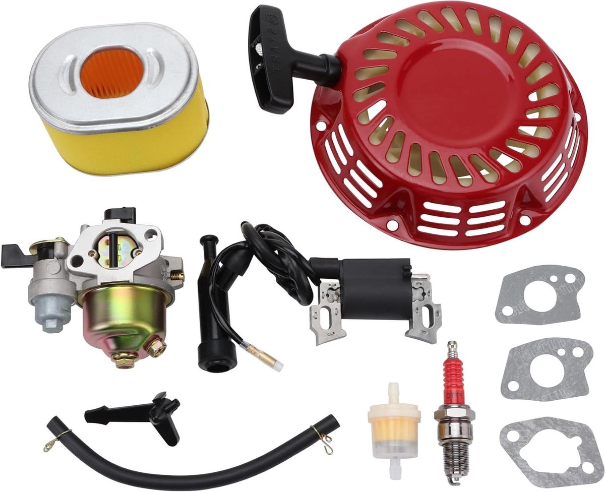 Allecto - Waterpomp Generator Gazenmaaier - 19mm Carburator Recoil - Luchtfilter Ontstekbuis Ontstekingsspel Set - Vervanging voor GX140 GX160 GX200 Kick starters.