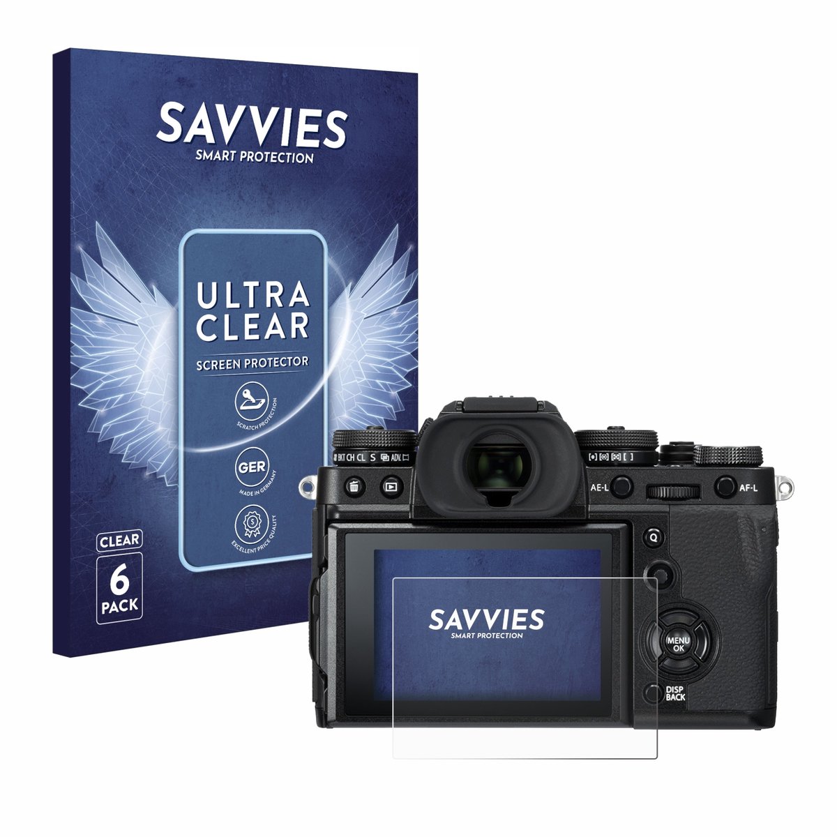 Savvies - Screenprotector voor Fujifilm X-T3 - Folie Beschermfolie transparant 6 Stuks