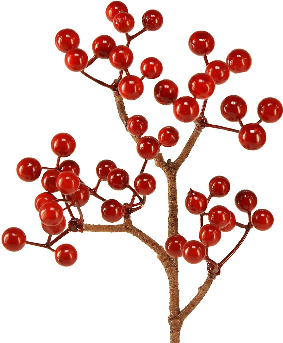 Viana Helderrode bessentakken – Ideaal voor feestelijke decoraties, 30 cm – rood