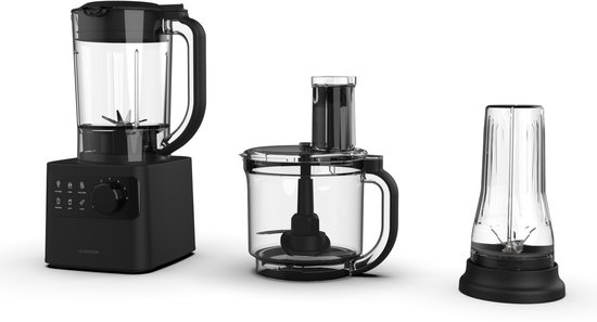 Klarstein Velaire keukenmachine met mixer – 1200 W multifunctionele keukenmachine, 2-liter kom, 1,75-liter mixer, 6 programma's en snelheden, sapcentrifuge en vleesmolen opzetstukken