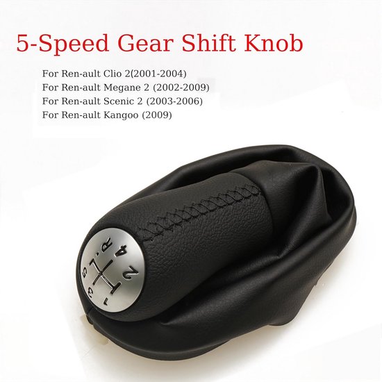 5-Versnellingspookknop met Manchet voor Clio 2, Clio 3, Megane 2, Scenic 2 en Kangoo — afbeelding 3