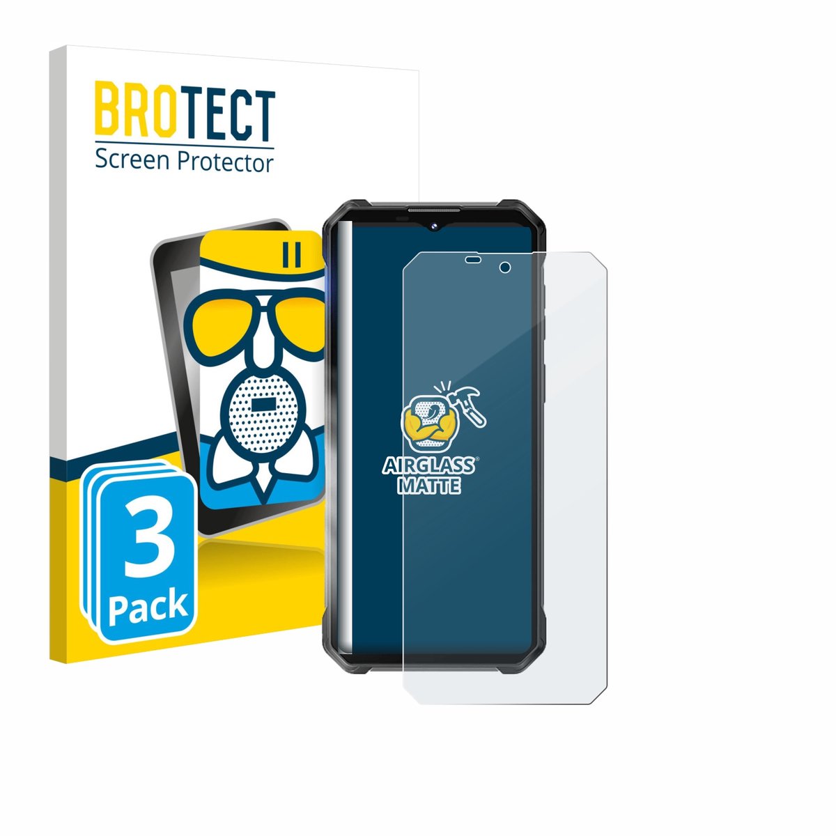 BROTECT - Screenprotector voor Oukitel WP53 Pro - Folie Beschermfolie Beschermglas matte 3 Stuks
