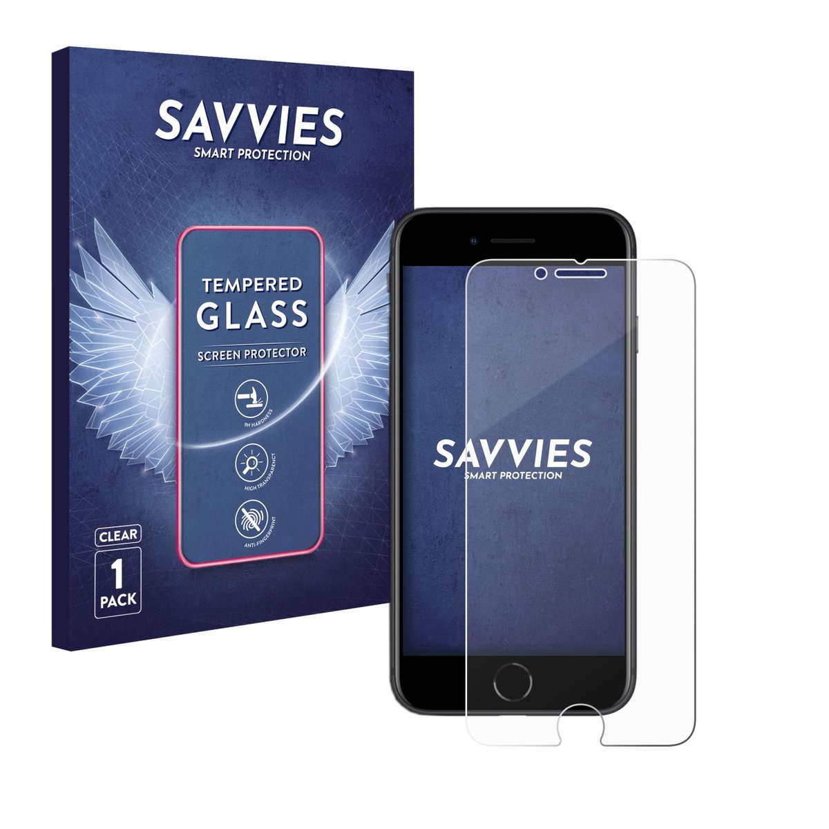 Savvies - Glas Screenprotector voor Apple iPhone SE 2 / SE 3 - Gehard Beschermglas 9H