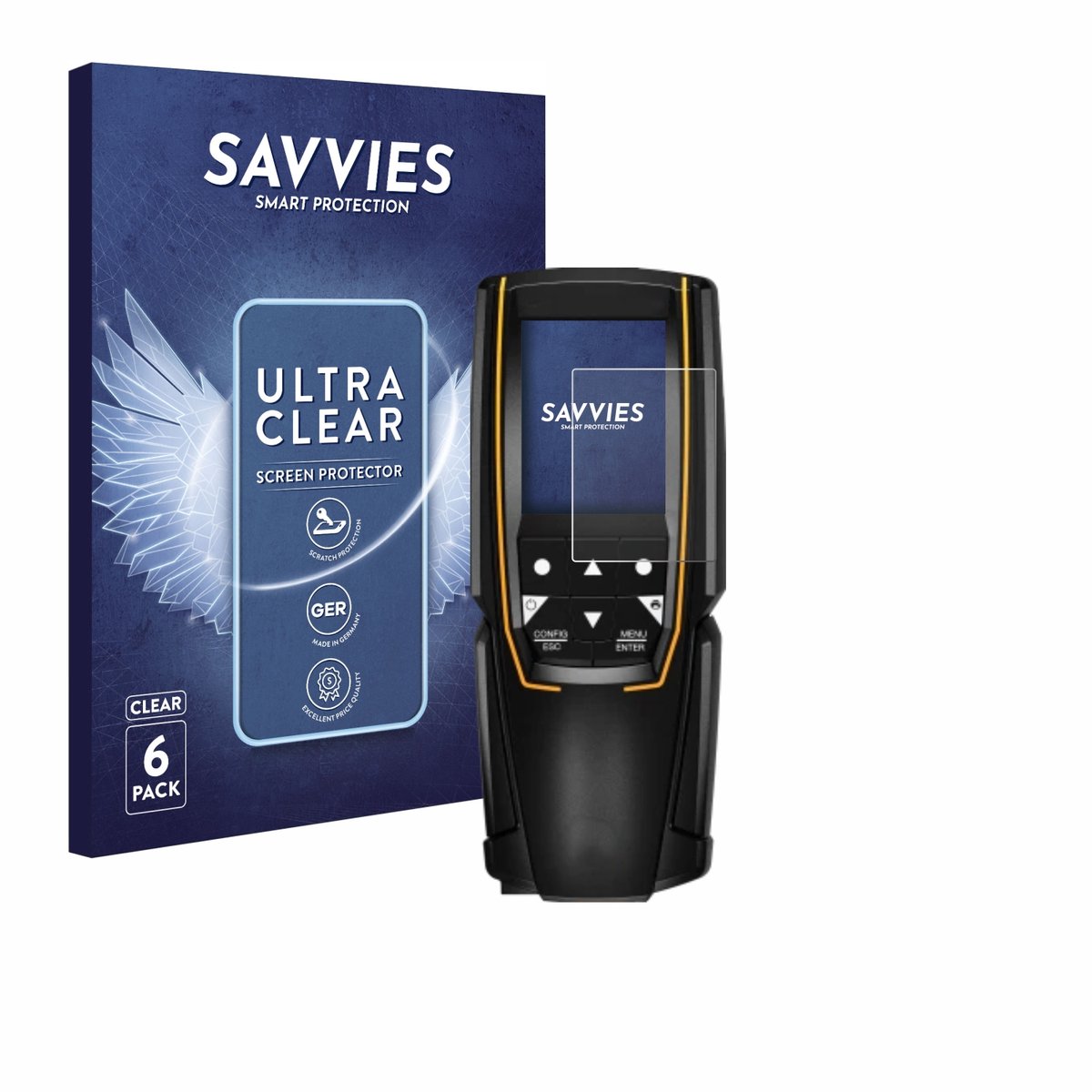 Savvies - Screenprotector voor Testo 310 (2. Gen.) - Folie Beschermfolie transparant 6 Stuks