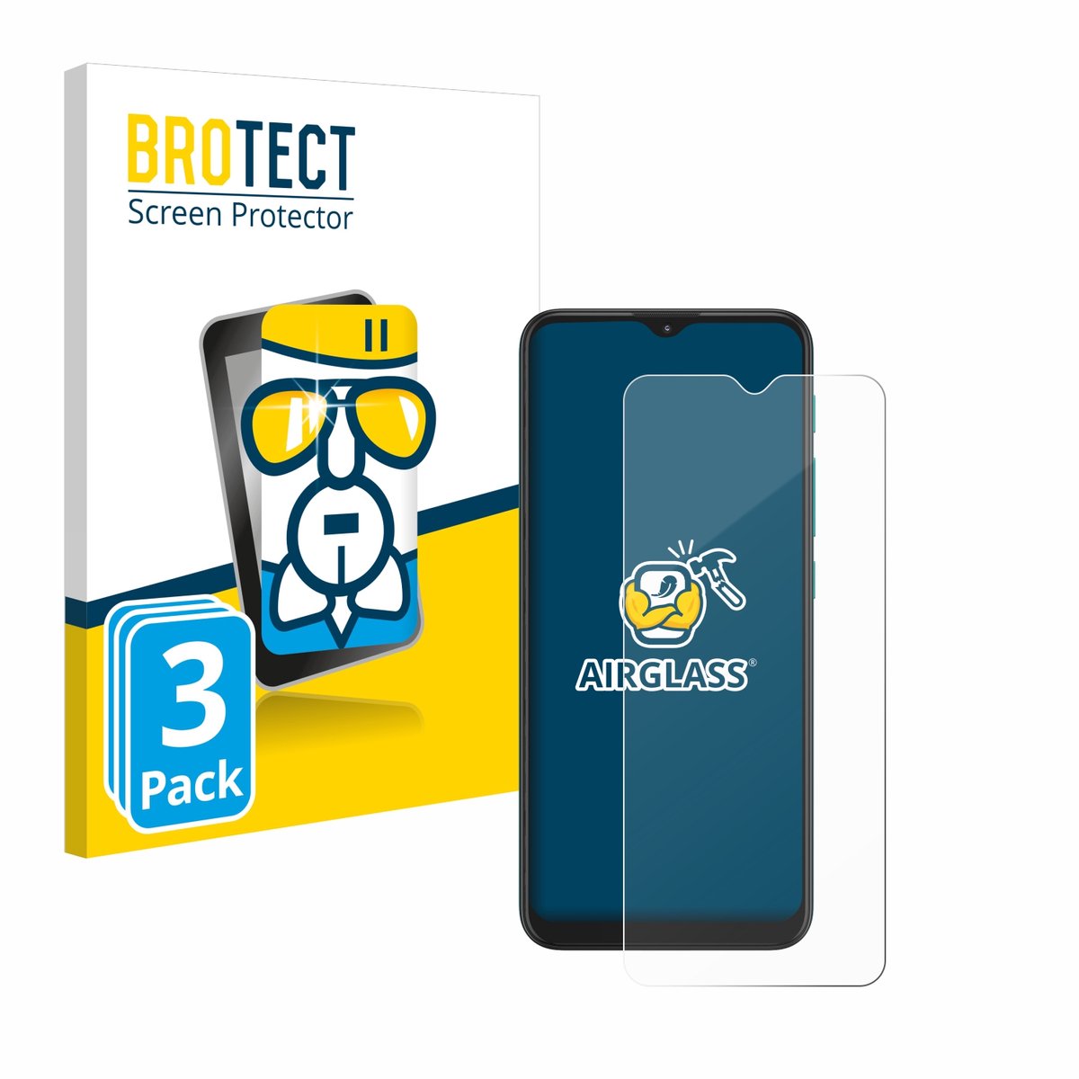 Screenprotector 3 Stuks voor Motorola Moto G9 Play Beschermglas transparant