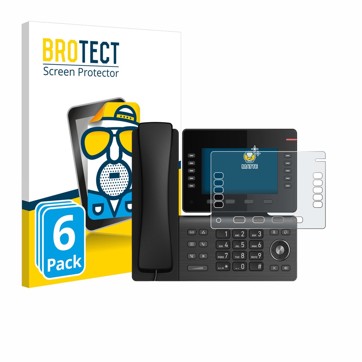 BROTECT - Screenprotector voor Snom D865 - Folie Beschermfolie matte 6 Stuks