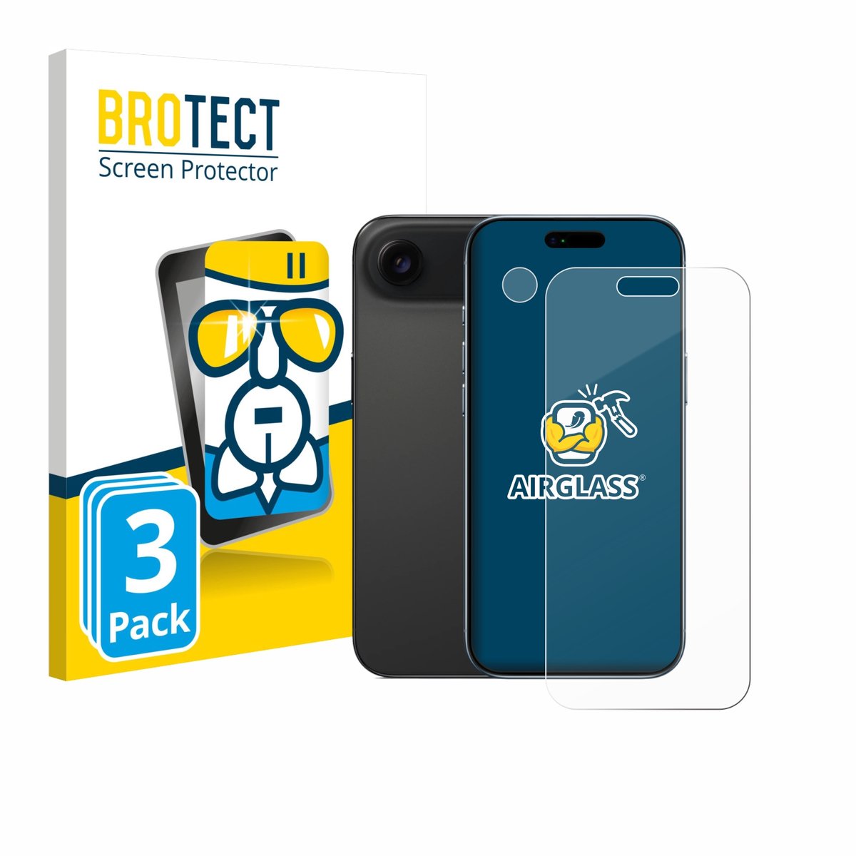 Screenprotector 3 Stuks voor Apple iPhone Air (Voor+Camera) Beschermglas transparant