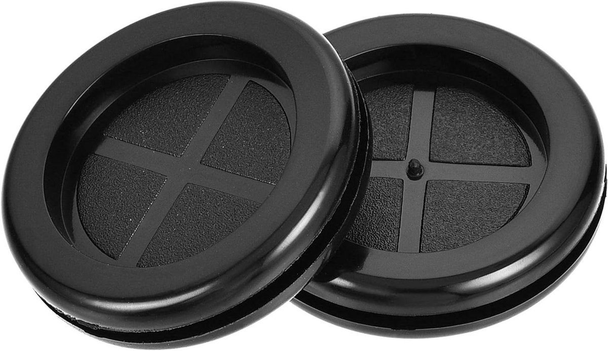 Allecto Rubber Grommets - Elektrische Draad Stekkers - Dubbelzijdig Zwart - Elektrische Draad Bescherming - Synthetisch Rubber - 8 stuks - Geschikt voor Kabel en Plug - Ronde 35 mm - Pakkingen.