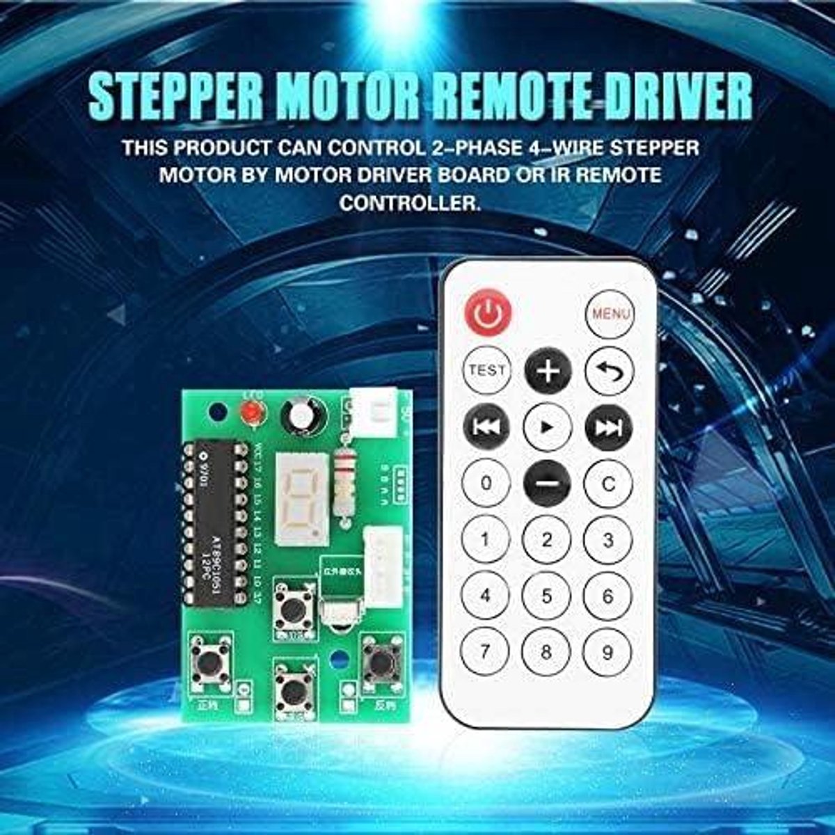 Motorbesturingsmodule, DC 4-6V 2-fasen 4-draads stappenmotorbesturing Instelbare snelheid met afstandsbediening 3D-printer CNC-machine Robot - Motorbesturing - Stappenmotor - Geschikt voor diverse toepassingen - Zwart - Afstandsbediening