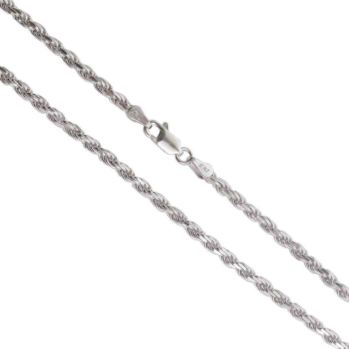 2.8 mm diamond cut rope ketting 925 sterling zilver - 45 50 55 60 70 80 cm
