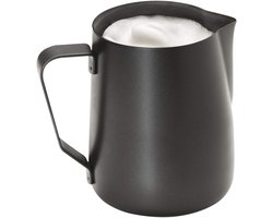 Melkopschuimer Kan - Schuimkan RVS - Latte Art Maken - Antiaanbaklaag - 600 ml - Zwart