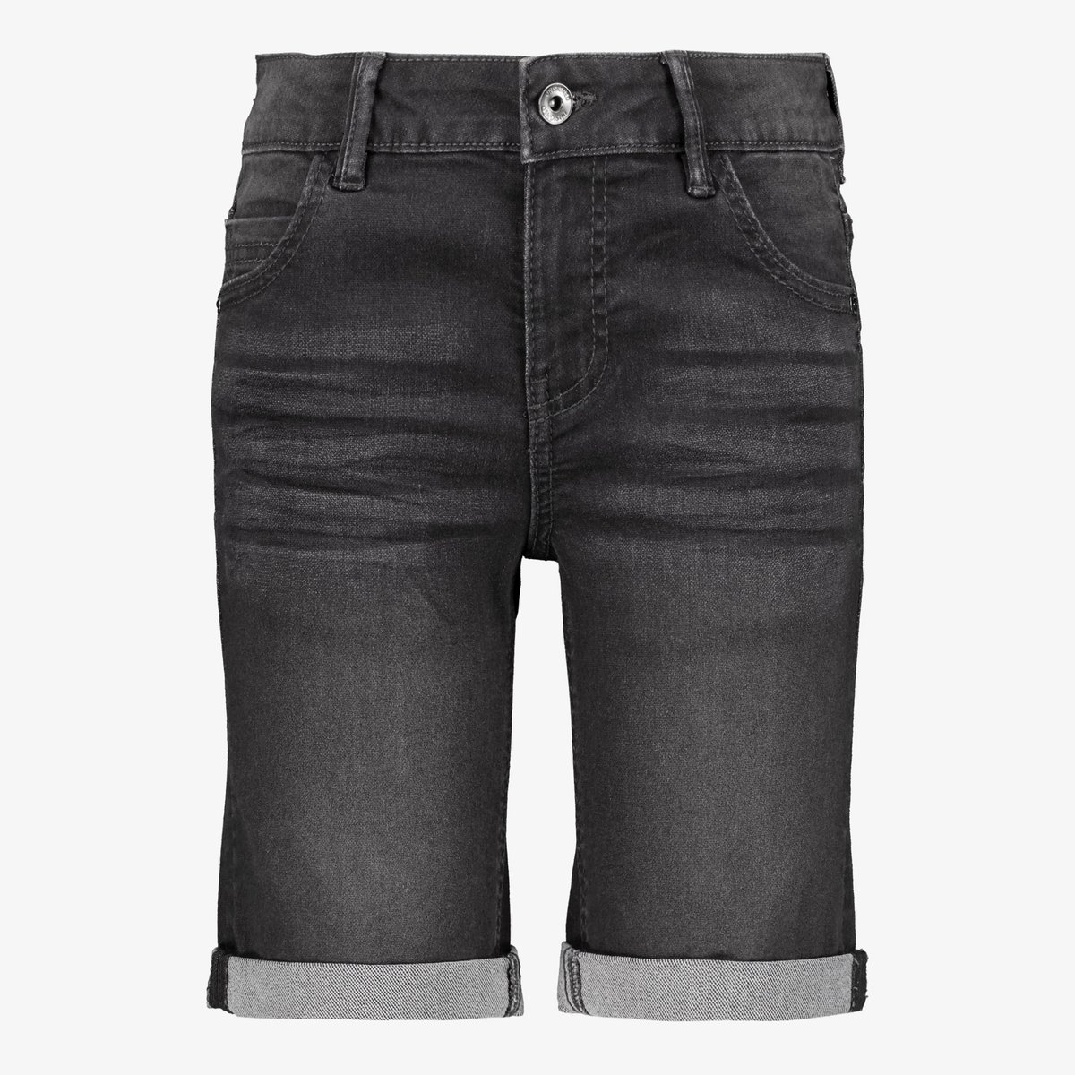 Unsigned jongens denim short medium zwart - Maat 134