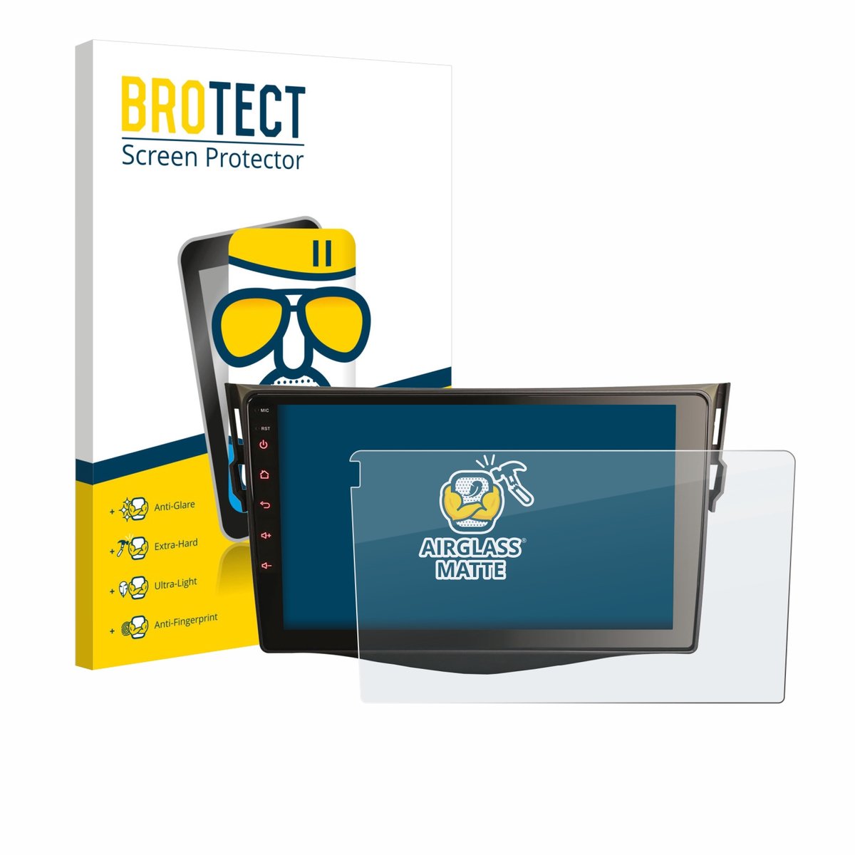 BROTECT - Screenprotector voor Erisin ES893AR 9" - Folie Beschermfolie Beschermglas matte