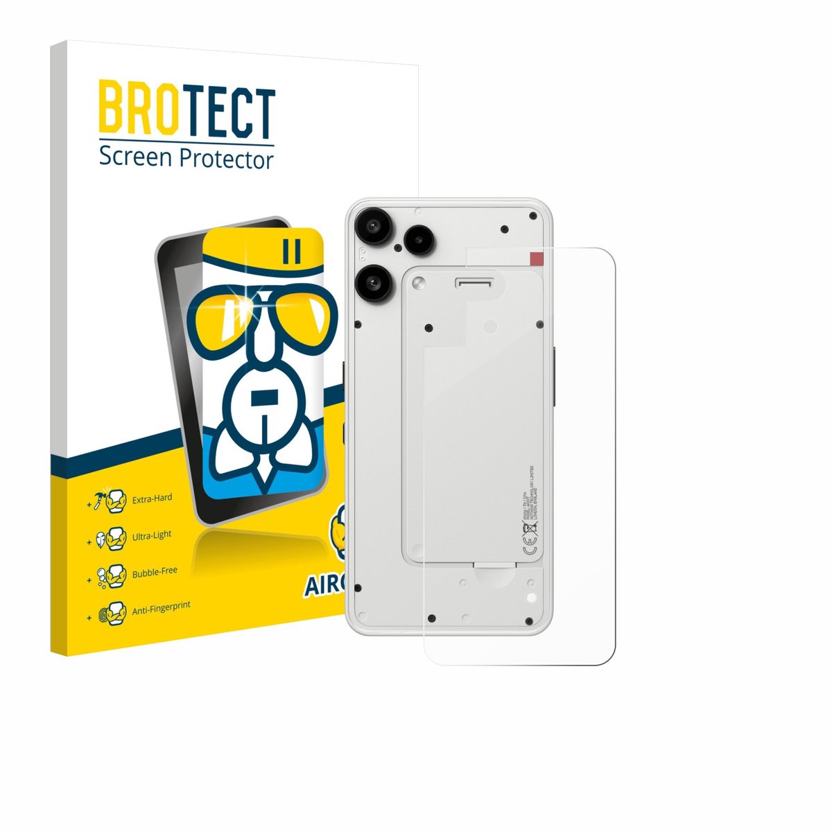 Screenprotector voor Nothing Phone (3a) Lite (Achterkant) Beschermglas transparant