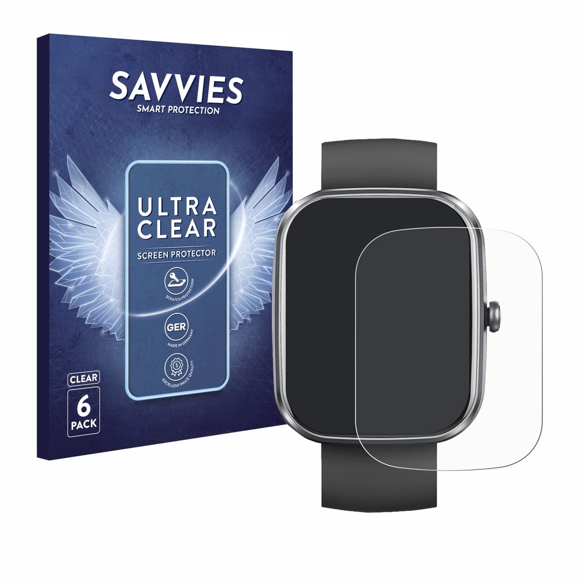 Savvies - Screenprotector voor Kuizil T70 1.91" - Folie Beschermfolie transparant 6 Stuks