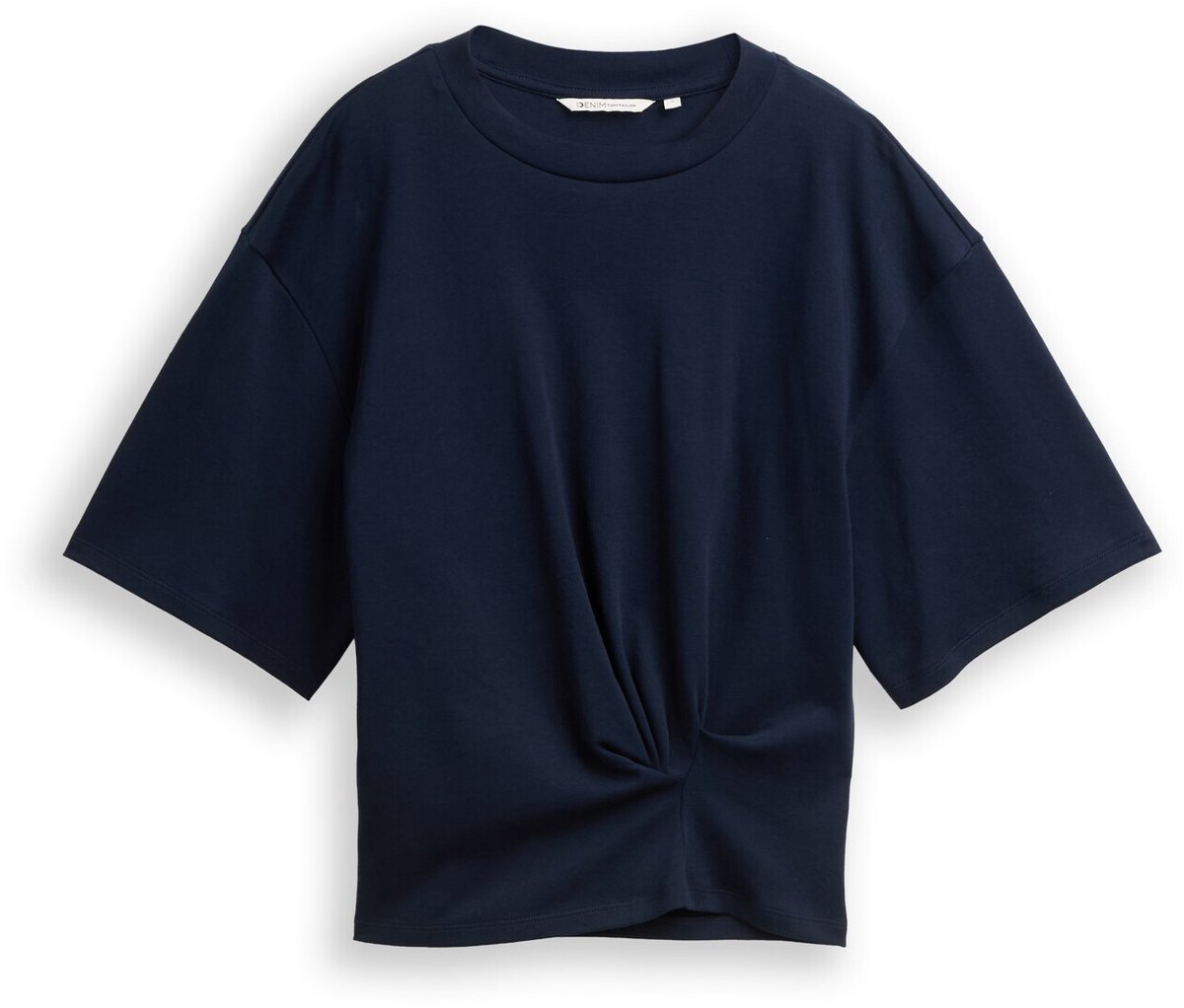 Tom Tailor Denim - T-shirt met knoopdetail - Maat M - sky captain blue