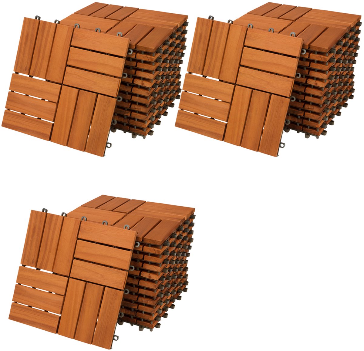 WPC Vlondertegels - Set van 33 Insteeksysteem 30x30cm - Acacia