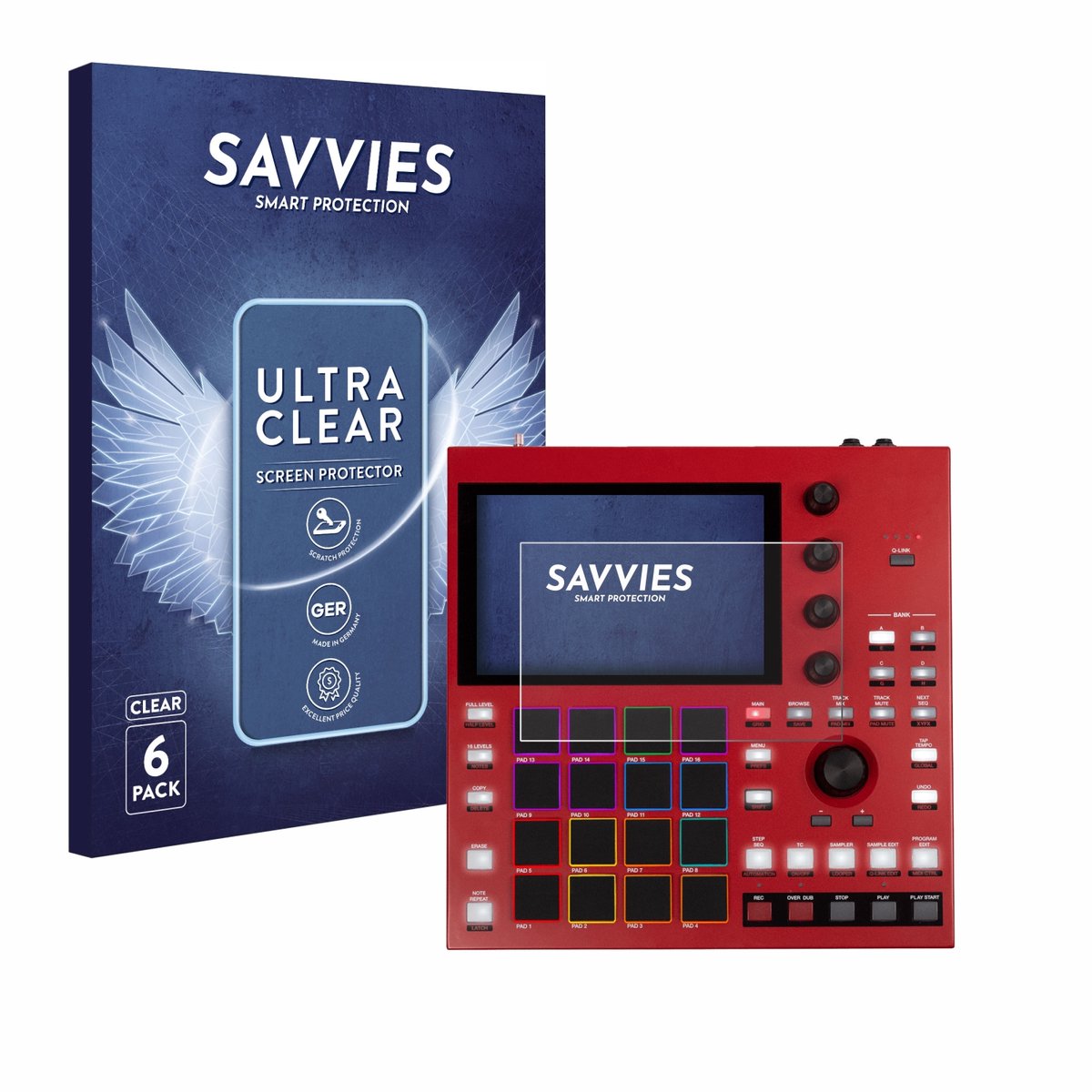 Savvies - Screenprotector voor Akai MPC One+ - Folie Beschermfolie transparant 6 Stuks