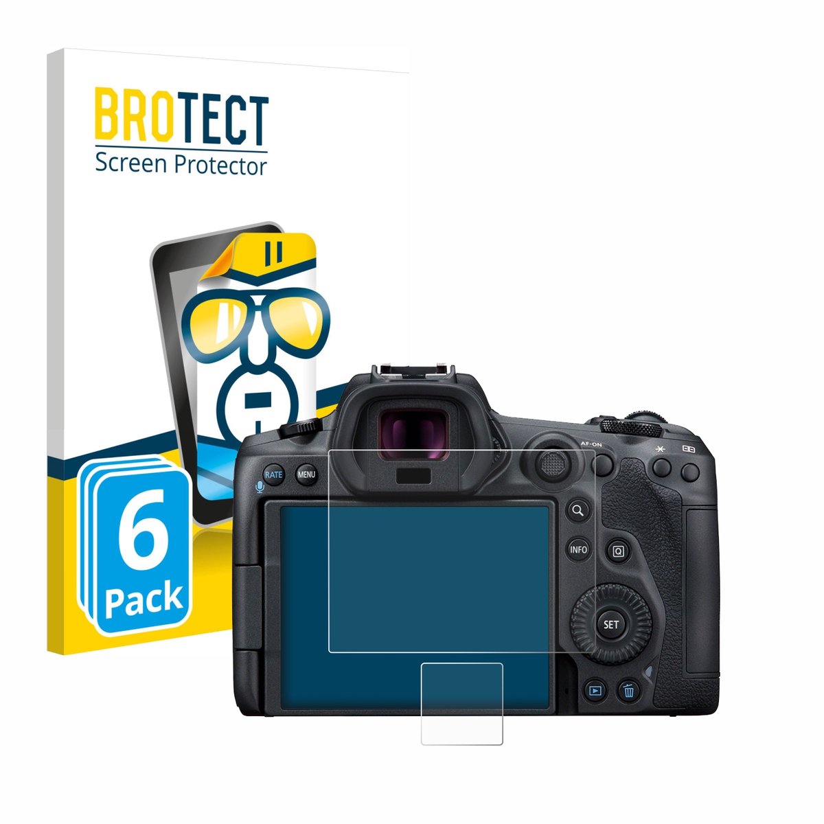 BROTECT - Screenprotector voor Canon EOS R5 - Folie Beschermfolie transparant 6 Stuks