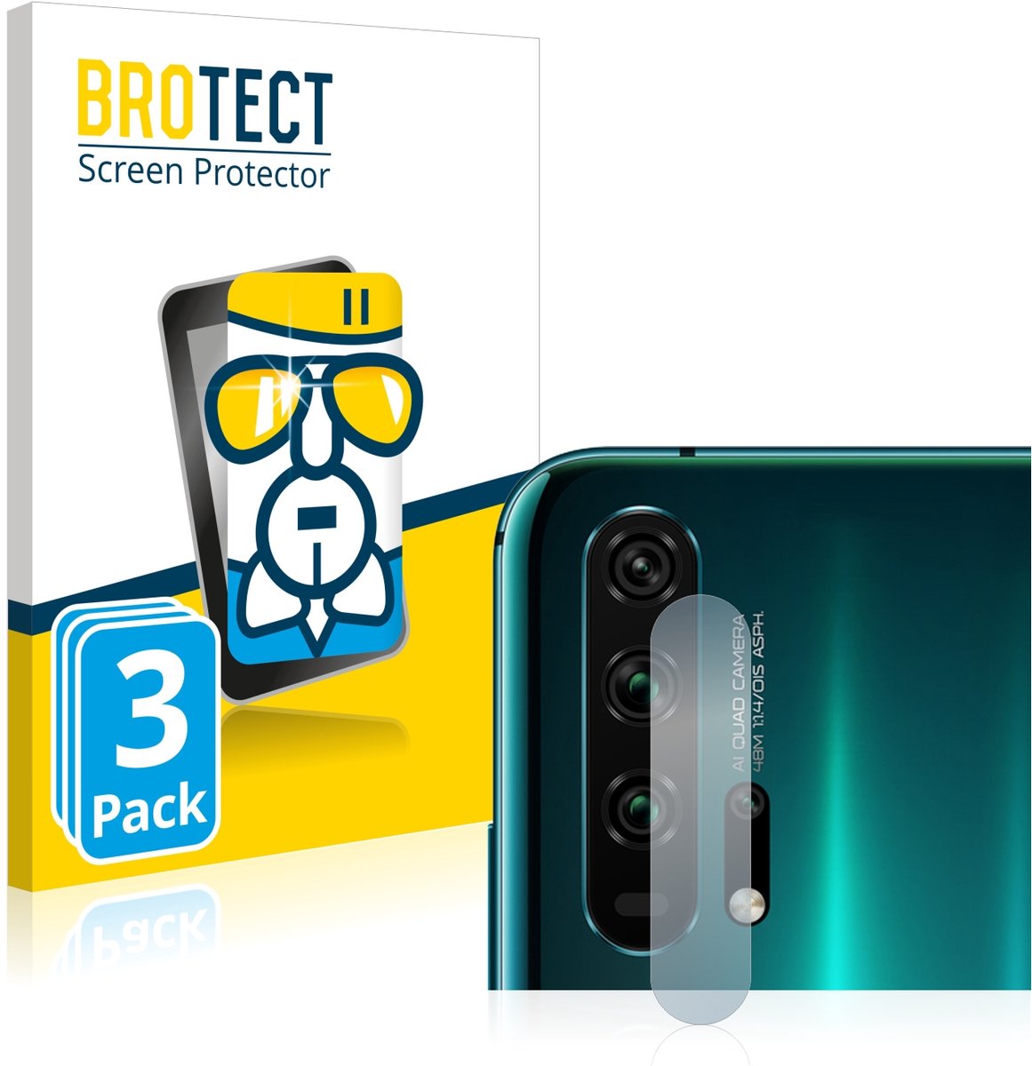 Screenprotector 3 Stuks voor Honor 20 Pro (ALLEEN Camera Lens) Beschermglas transparant