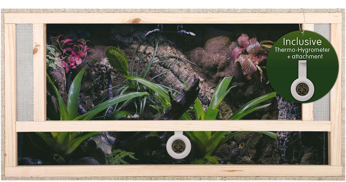 Repiterra® Terrarium 100x40x40 cm van OSB hout met frontventilatie