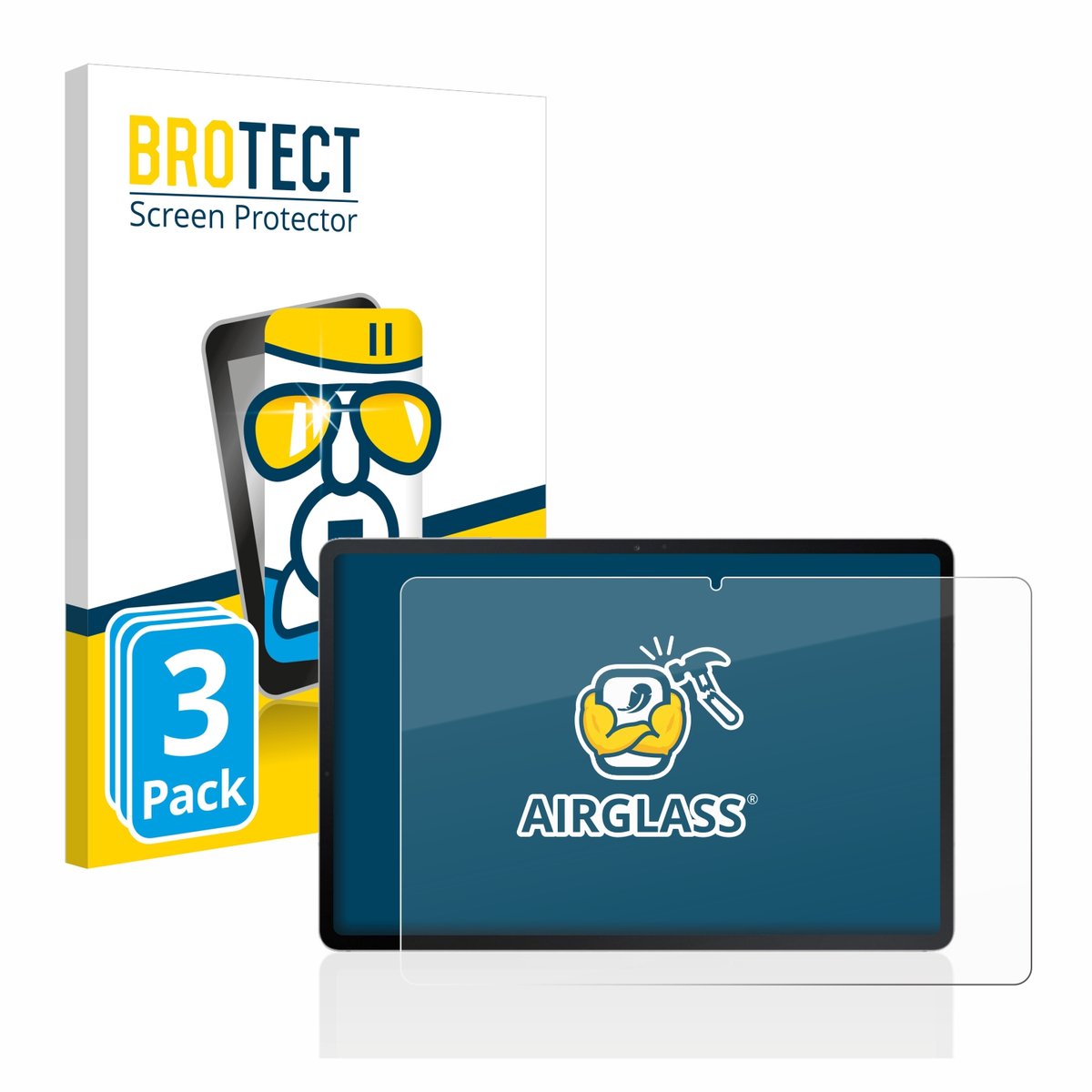Screenprotector 3 Stuks voor Samsung Galaxy Tab S7 FE (Landschapsmodus) Beschermglas transparant