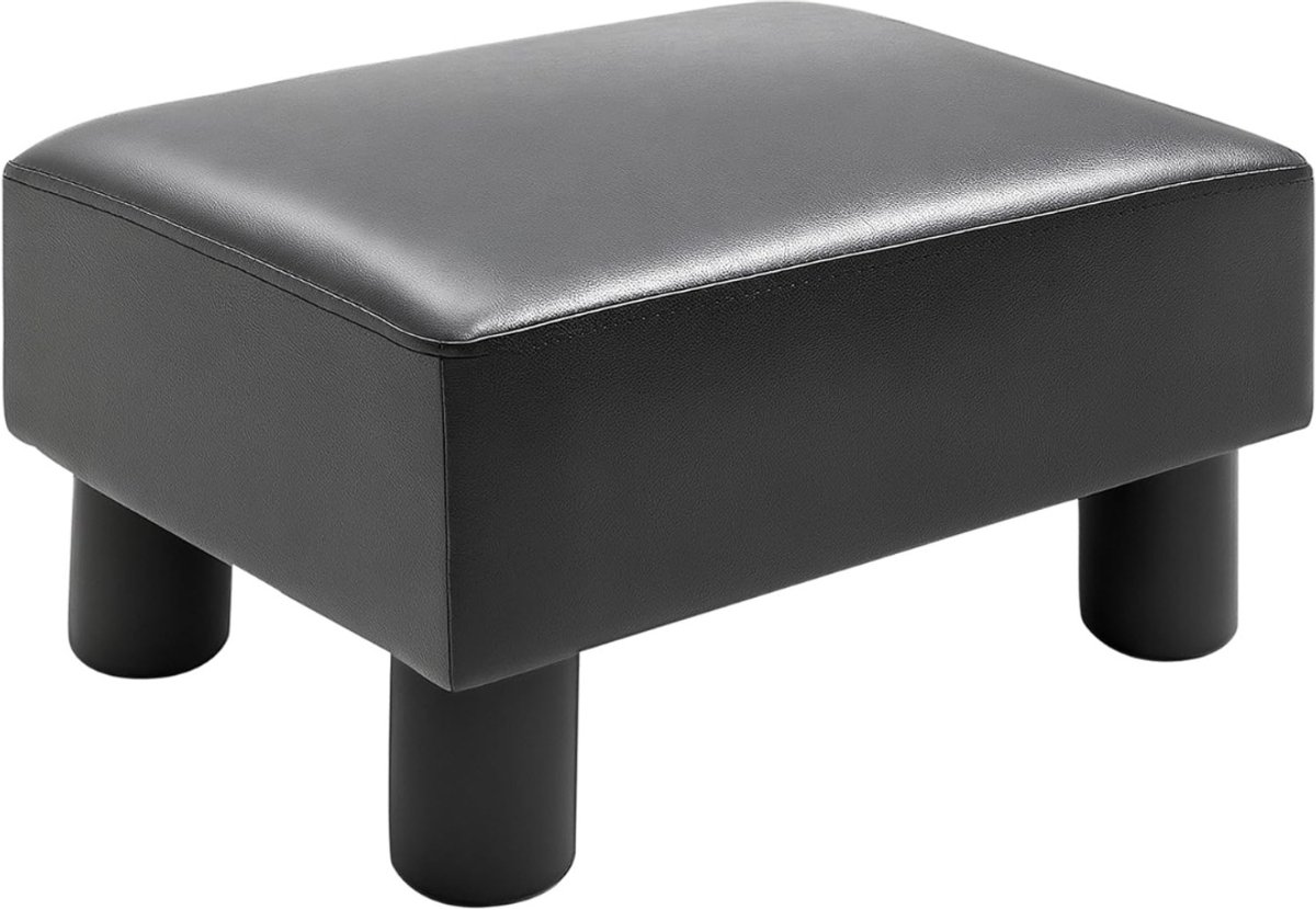 Zyrex® Voetenbankje of poef - Voetenbankje - Poef - Hockers en poefen - Zwart - 40cm x 30cm x 24cm