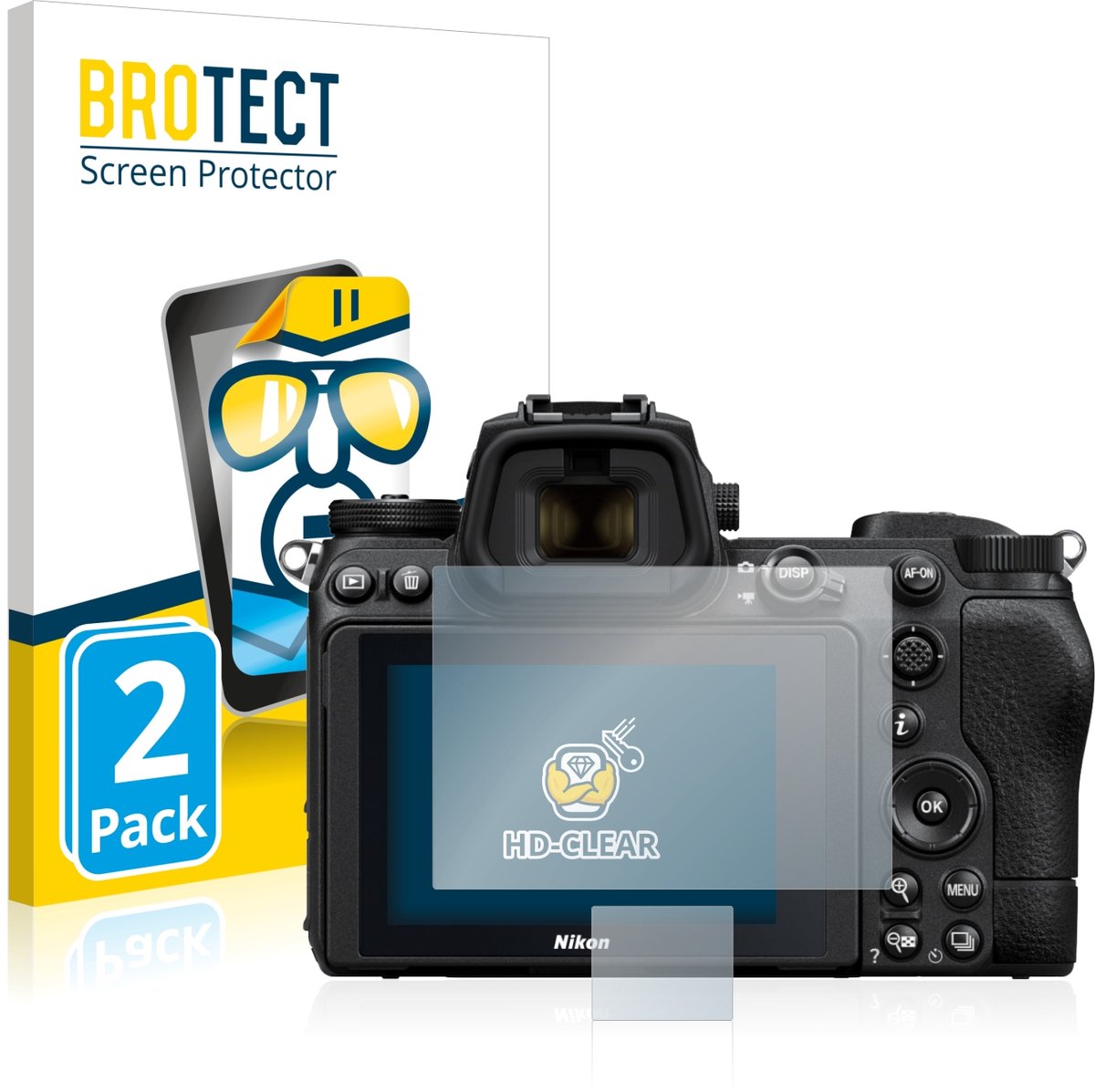 BROTECT - Screenprotector voor Nikon Z 7 II - Folie Beschermfolie transparant 2 Stuks