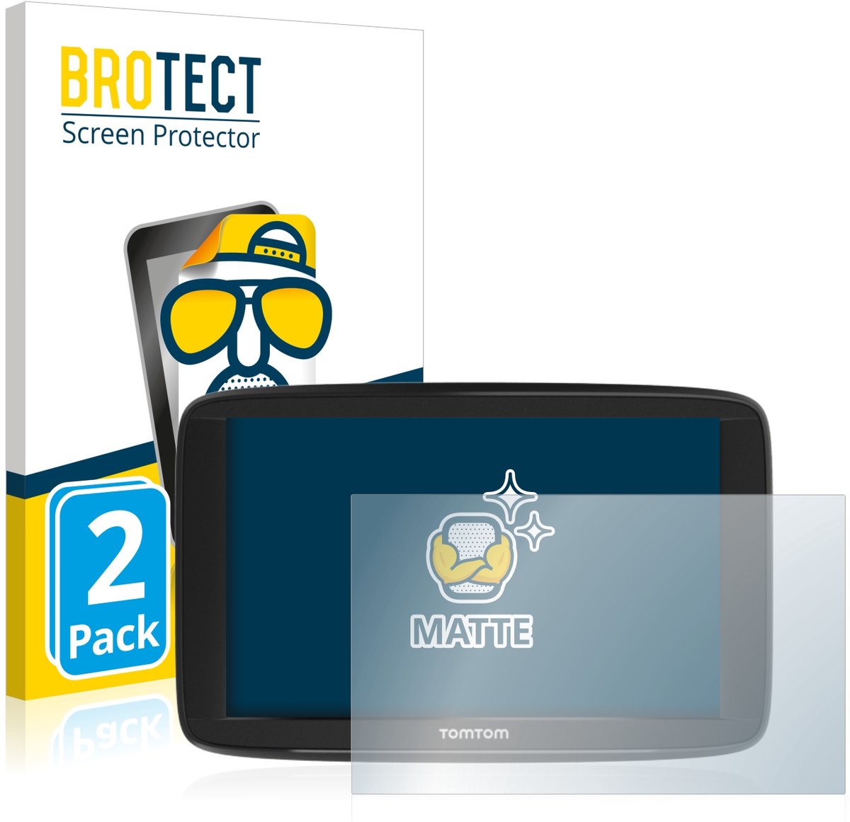 BROTECT - Screenprotector voor TomTom Start 62 - Folie Beschermfolie matte 2 Stuks