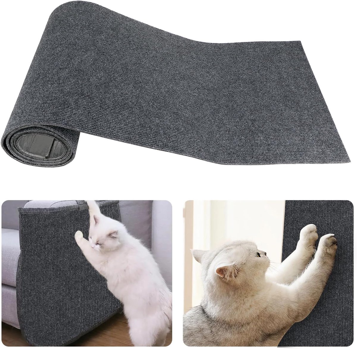 Famanu – 4 Stuks deurstoppers - zinklegering wandgemonteerde deurstopbeschermer met rubberen bufferbumper voor binnen en buiten - 73 mm wit