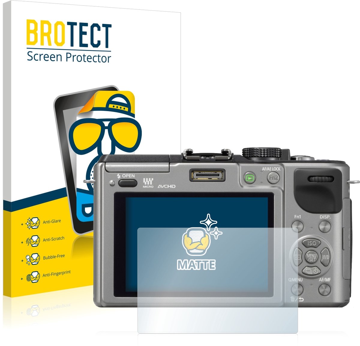 BROTECT - Screenprotector voor Panasonic Lumix DMC-GX1 - Folie Beschermfolie matte 2 Stuks