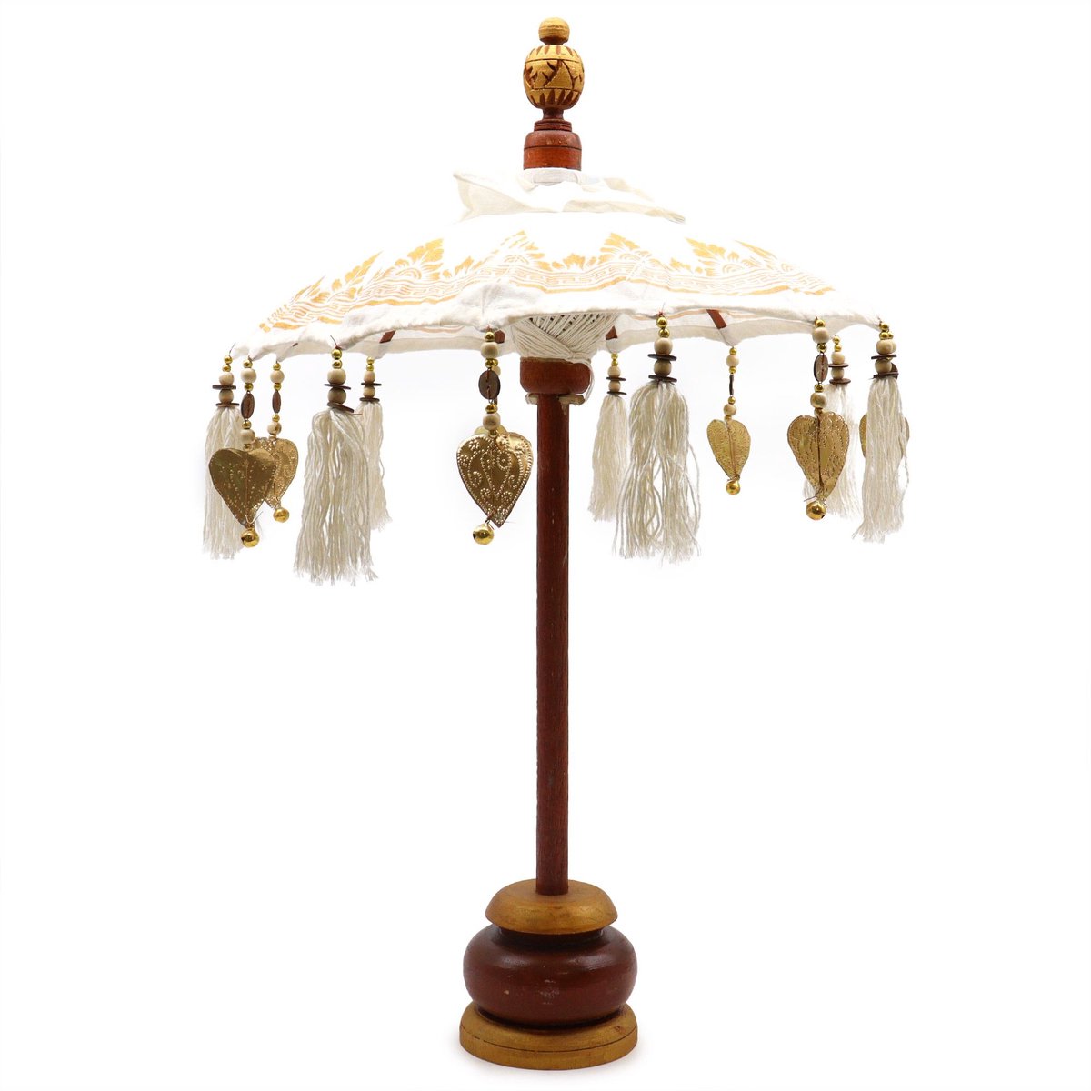 Bali Home Decor Parasol - Doek - Gouden Decor - 40 cm