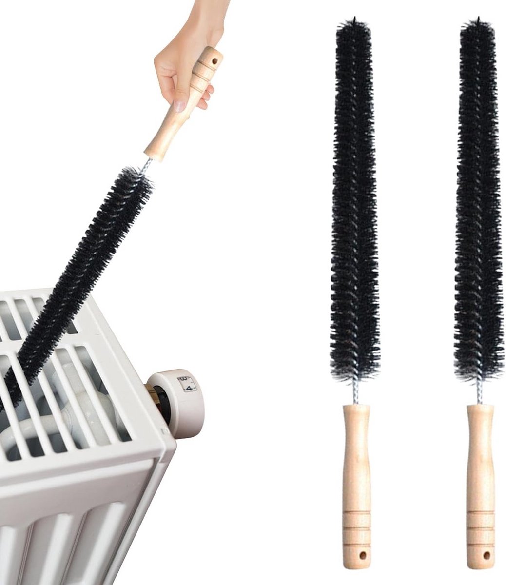Set van 2 Flexibele Radiatorborstels 40 cm - Ontluchting & Stofreiniger voor Koelkast en Plinten