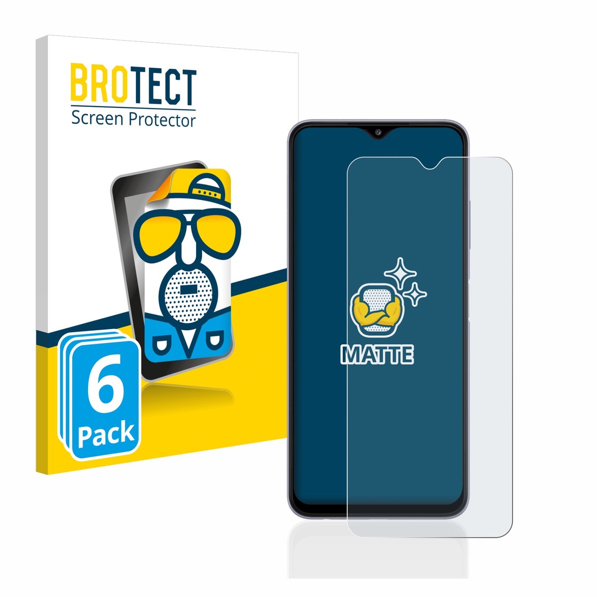 BROTECT - Screenprotector voor Samsung Galaxy A22 5G - Folie Beschermfolie matte 6 Stuks