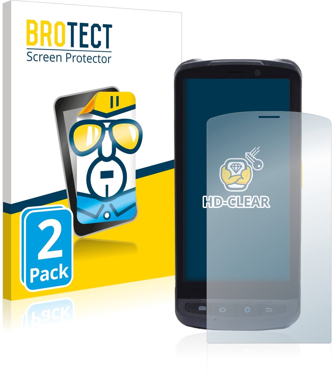 BROTECT - Screenprotector voor Newland MT90 Orca - Folie Beschermfolie transparant 2 Stuks