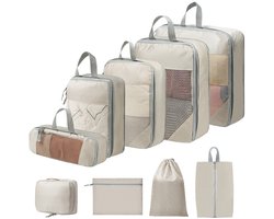 Compressie Verpakkingszakken - Set van 9 - Kleding Opbergzakken - Bagage-organizer set - Onmisbaar voor de vakantie - Perfect voor vakanties, reizen, kamperen en zakenreizen