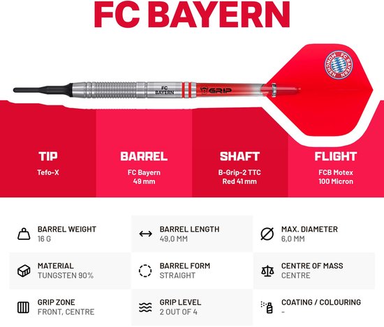 BULL'S FC Bayern München 90% - Soft Tip Darts van Bull's — afbeelding 4