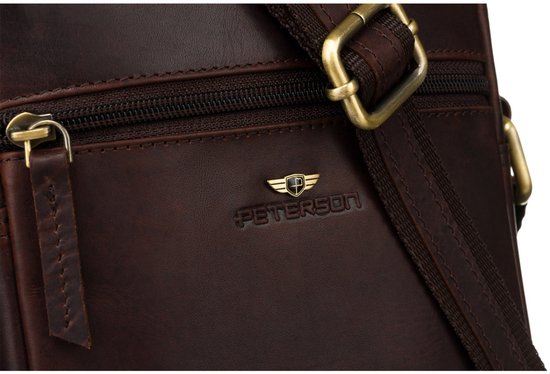 Peterson - Lederen Crossbody Tas - Natuurlijk - Verstelbare Schouderriem - Klassiek Ontwerp — afbeelding 4