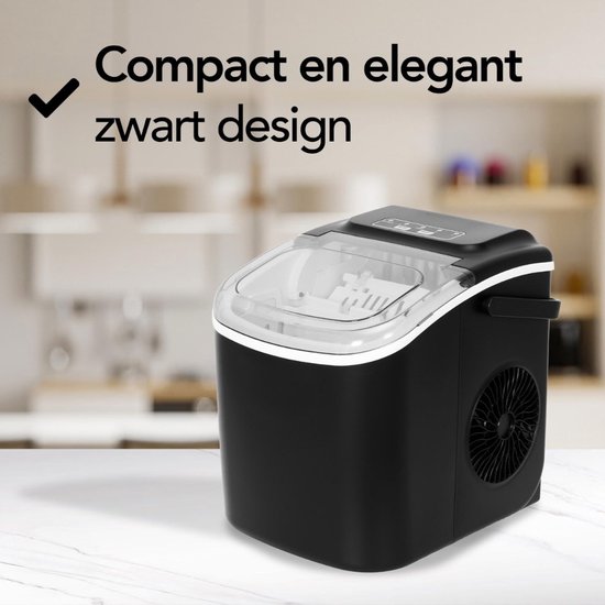 MIRA® ljsblokjesmachine - Zelfreinigende Ijsblokjesmaker - Ijsblokmaker - Zwart - 23cm x 30cm x 29cm; 6.2 kg van Merkloos — afbeelding 4