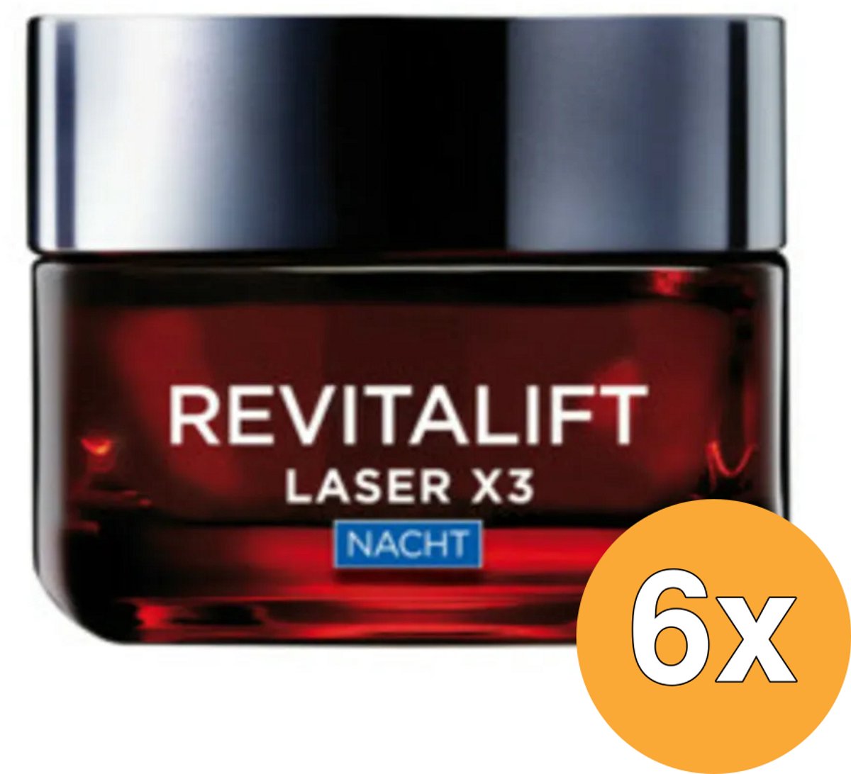 6x L'Oréal Paris Revitalift Laser X3 Anti-Rimpel Nachtcreme (50 ml)
